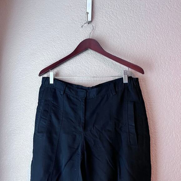 Eileen Fisher Women’s Tencel Cargo Pant Tapered Buttoned Hem Small Black Lounge - Picture 4 of 9